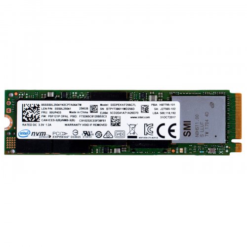 SSD M.2 disc Intel PCIe 256 GB 2280 NVMe