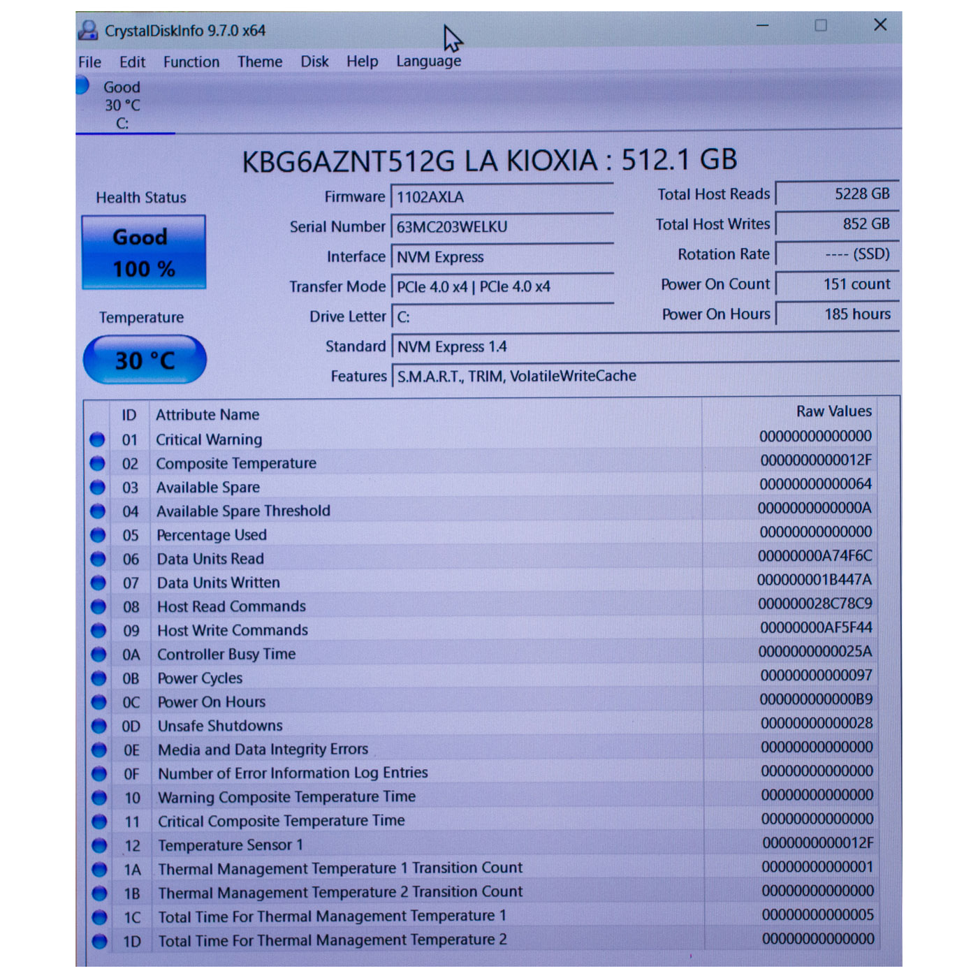 M.2 512 GB KIOXIA PCIe 4.0 NVMe 1.4 Hard Drive