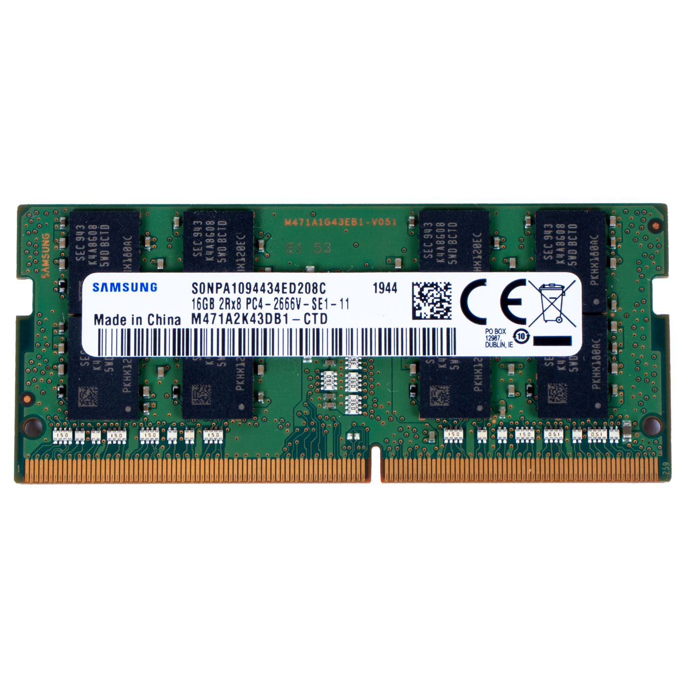 RAM DIMM 16 GB SODIMM DDR4 2Rx8 PC4 2666V