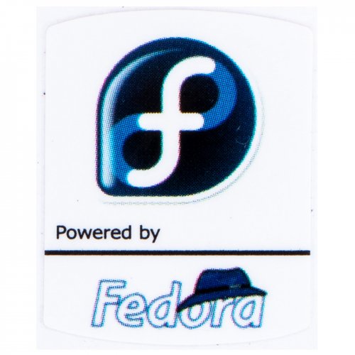 Powered by Fedora sticker 19 x 24 mm