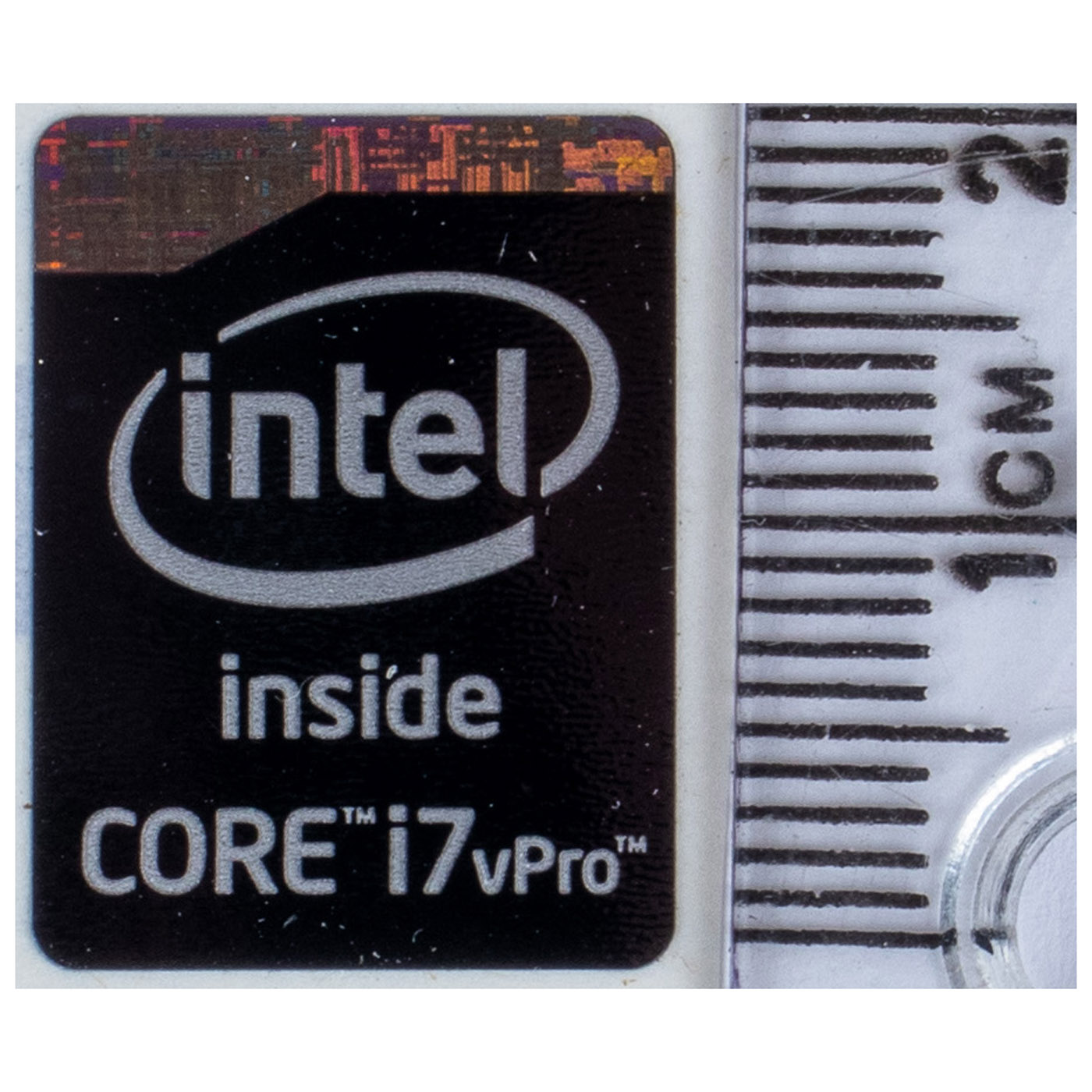 Intel Core i7 vPro sticker black 16 x 21 mm
