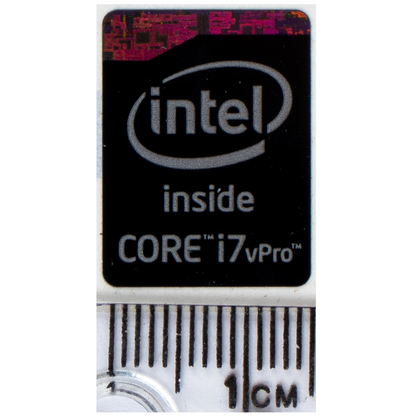 Intel Core i7 vPro sticker black 16 x 21 mm