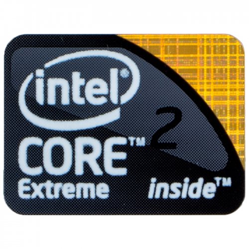 Intel Core 2 Extreme black sticker 16 x 21 mm