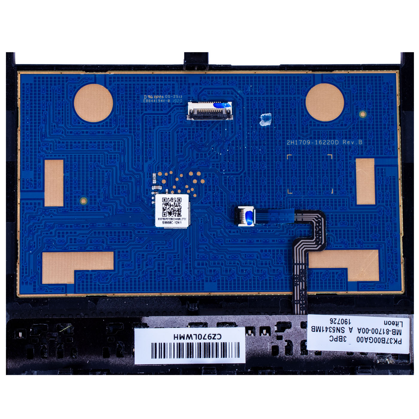 Palmrest touchpad Lenovo ThinkPad P53 fingerprint reader