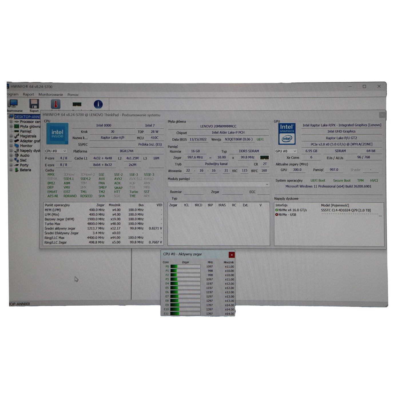 Motherboard intel processor Lenovo P16s 1st gen
