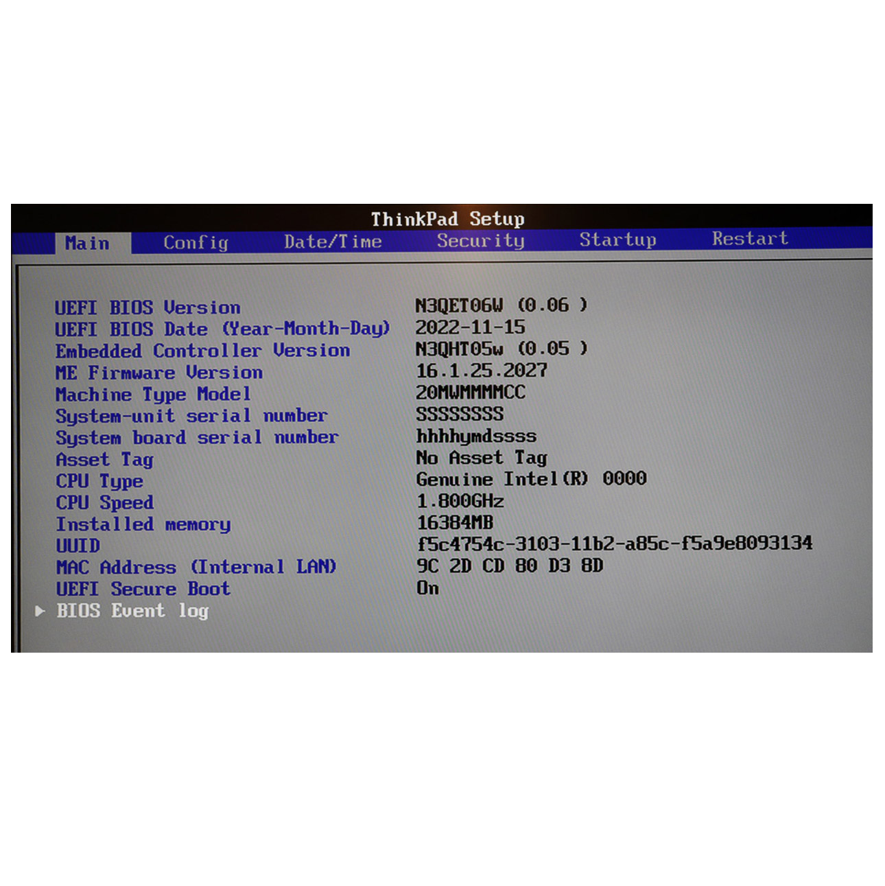 Motherboard intel processor Lenovo P16s 1st gen