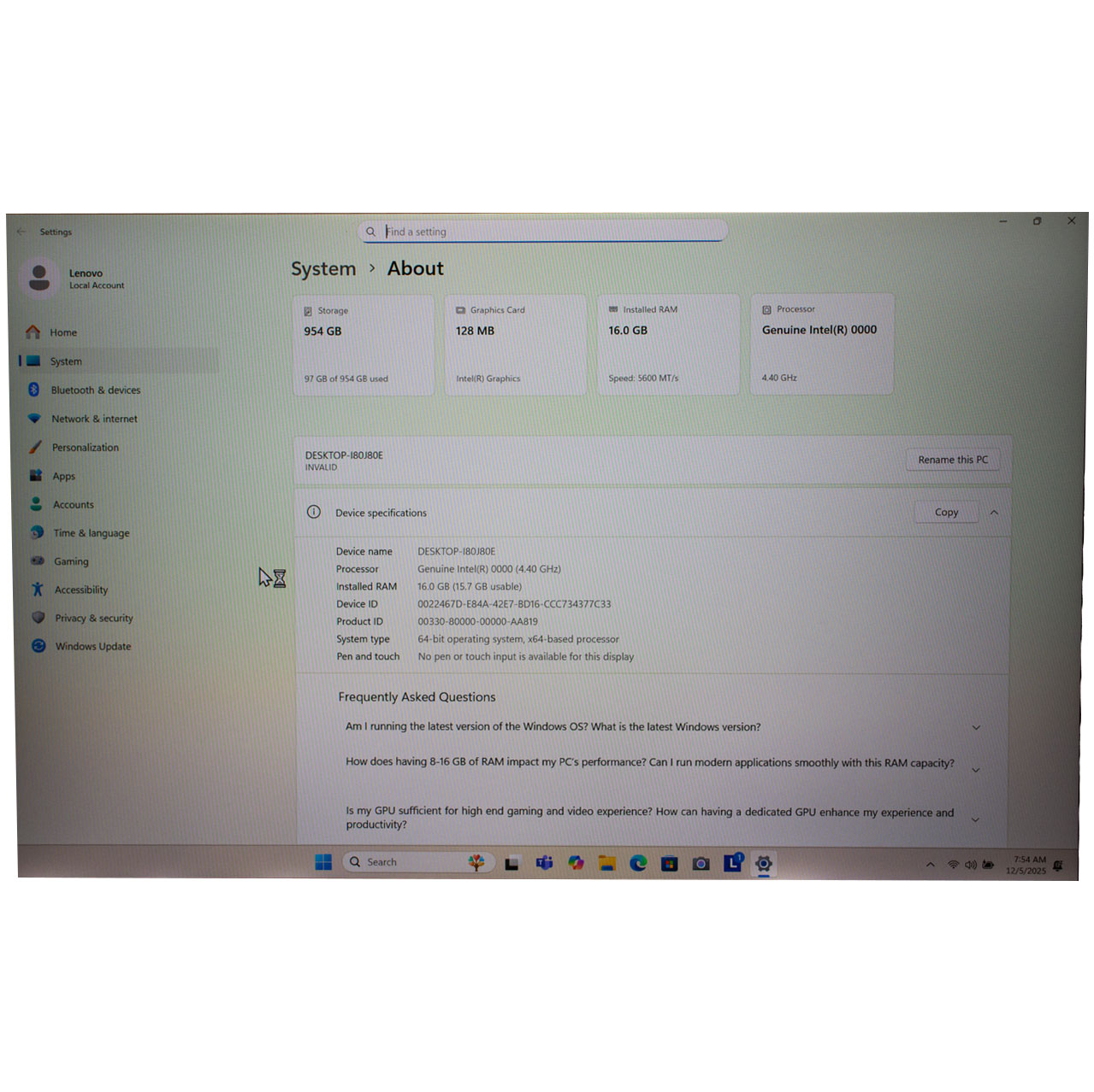 Lenovo E14 6th generation processor motherboard