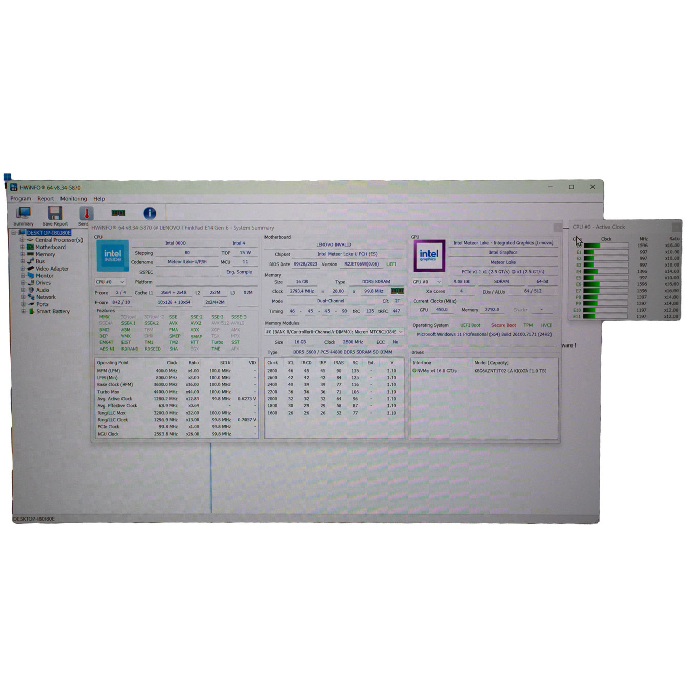 Lenovo E14 6th generation processor motherboard