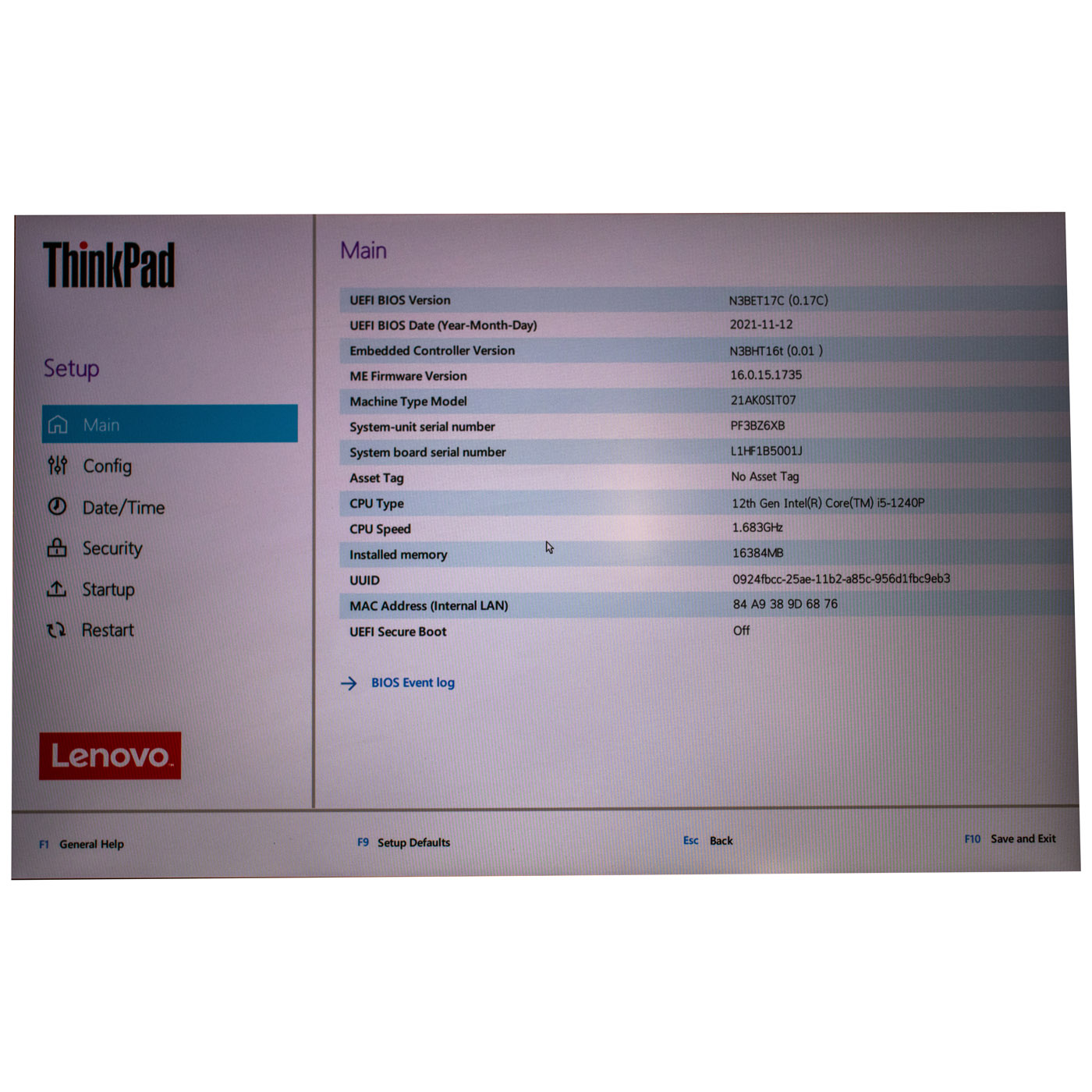 Lenovo Thinkpad P14s 3rd generation motherboard processor