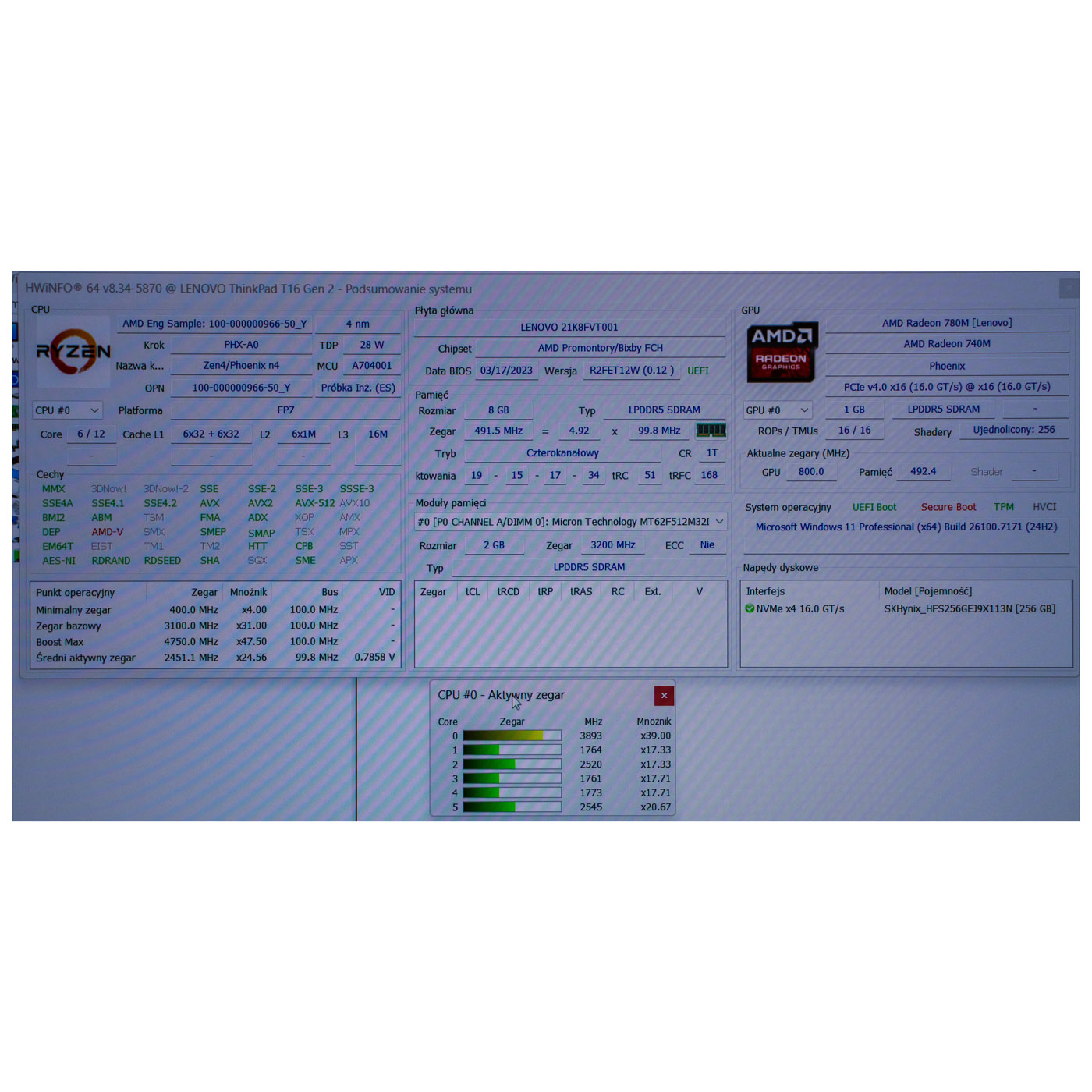 Lenovo ThinkPad T16 2nd generation processor motherboard