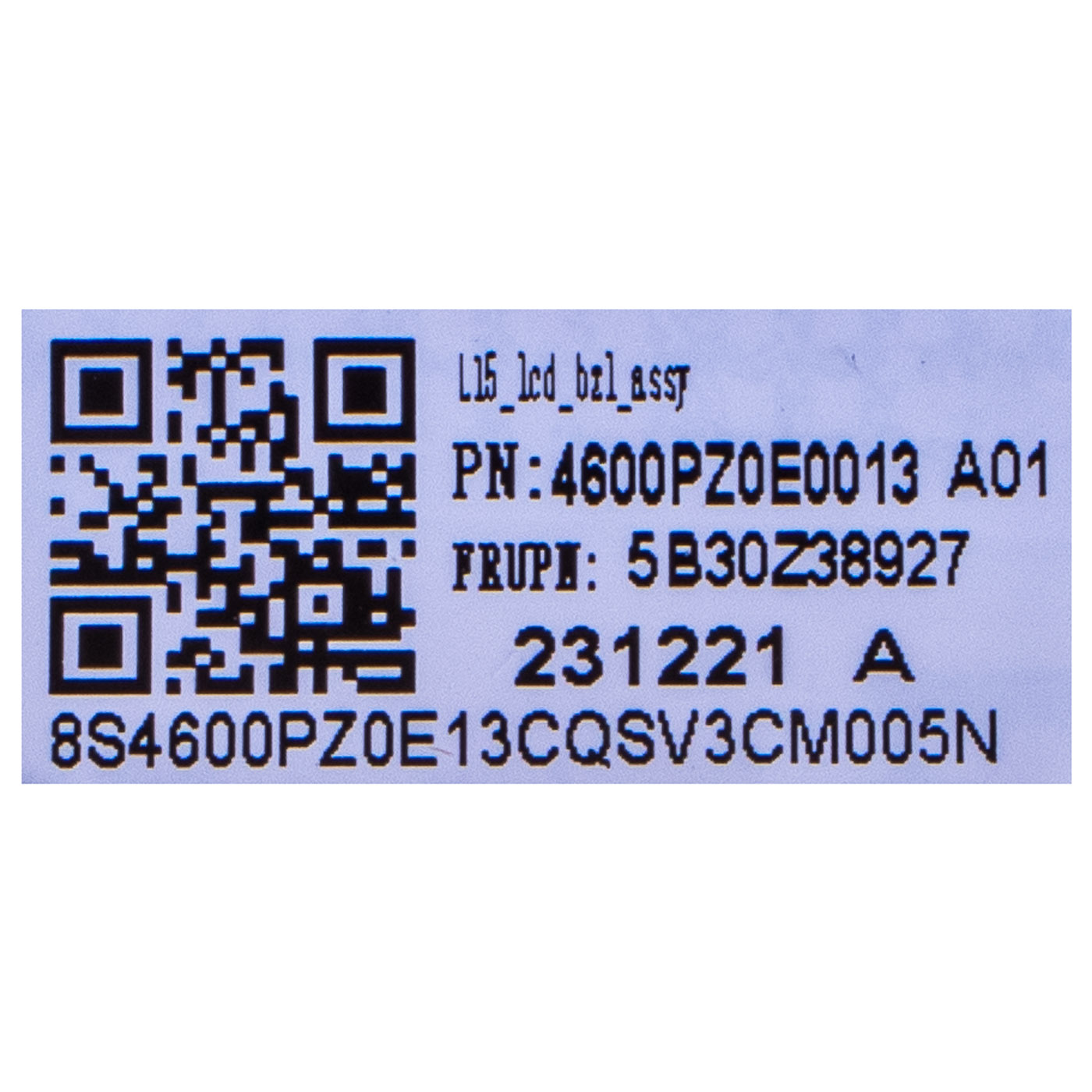 LCD bezel frame Lenovo ThinkPad L15 3rd RGB