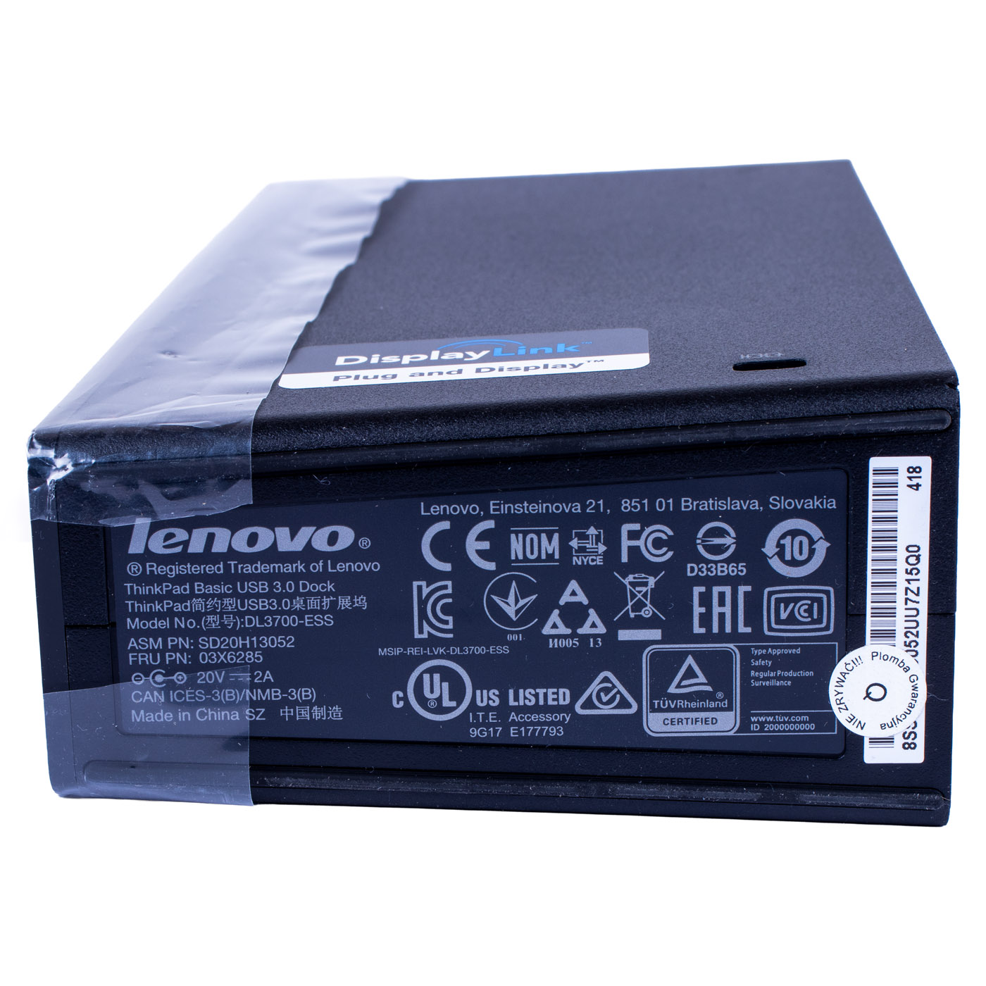 Lenovo ThinkPad USB 3.0 Basic Dock 03X6285 Docking Station