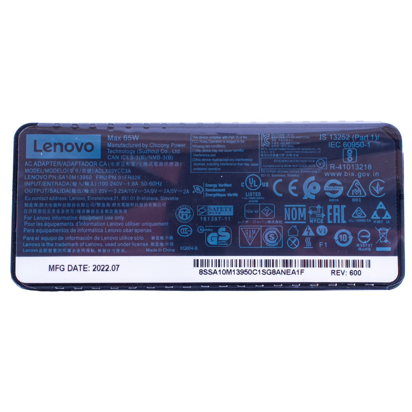 65 W Power charger Lenovo X280 T480 T490 USB-C