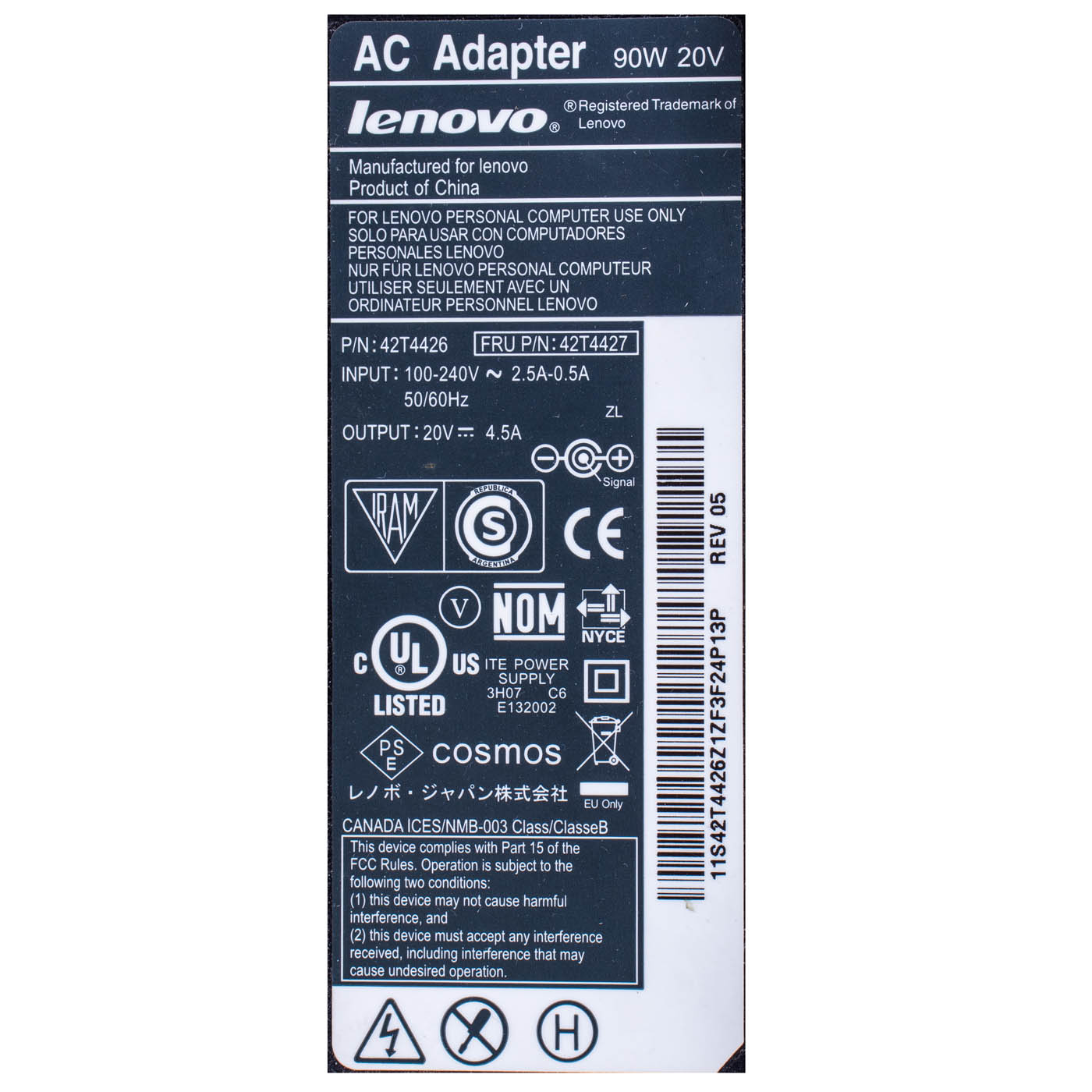 Original 90 W 20 V Charger Lenovo T510 T520 T530 T420 T430 X220 X230