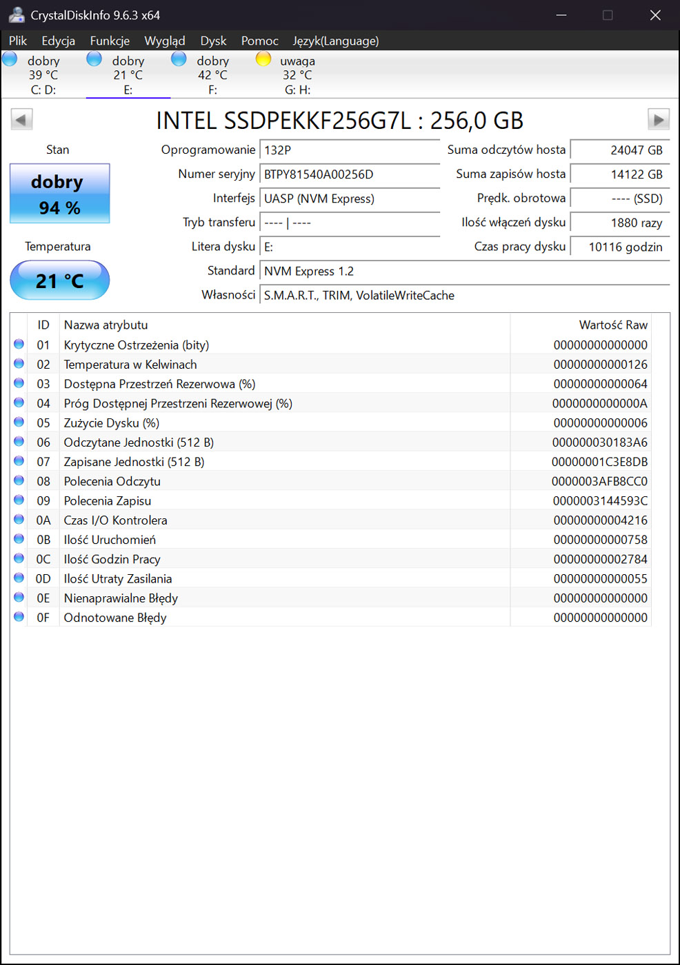 Intel 256 GB PCIe SSD M2 NVMe 2280 Hard Drive | 00UP433