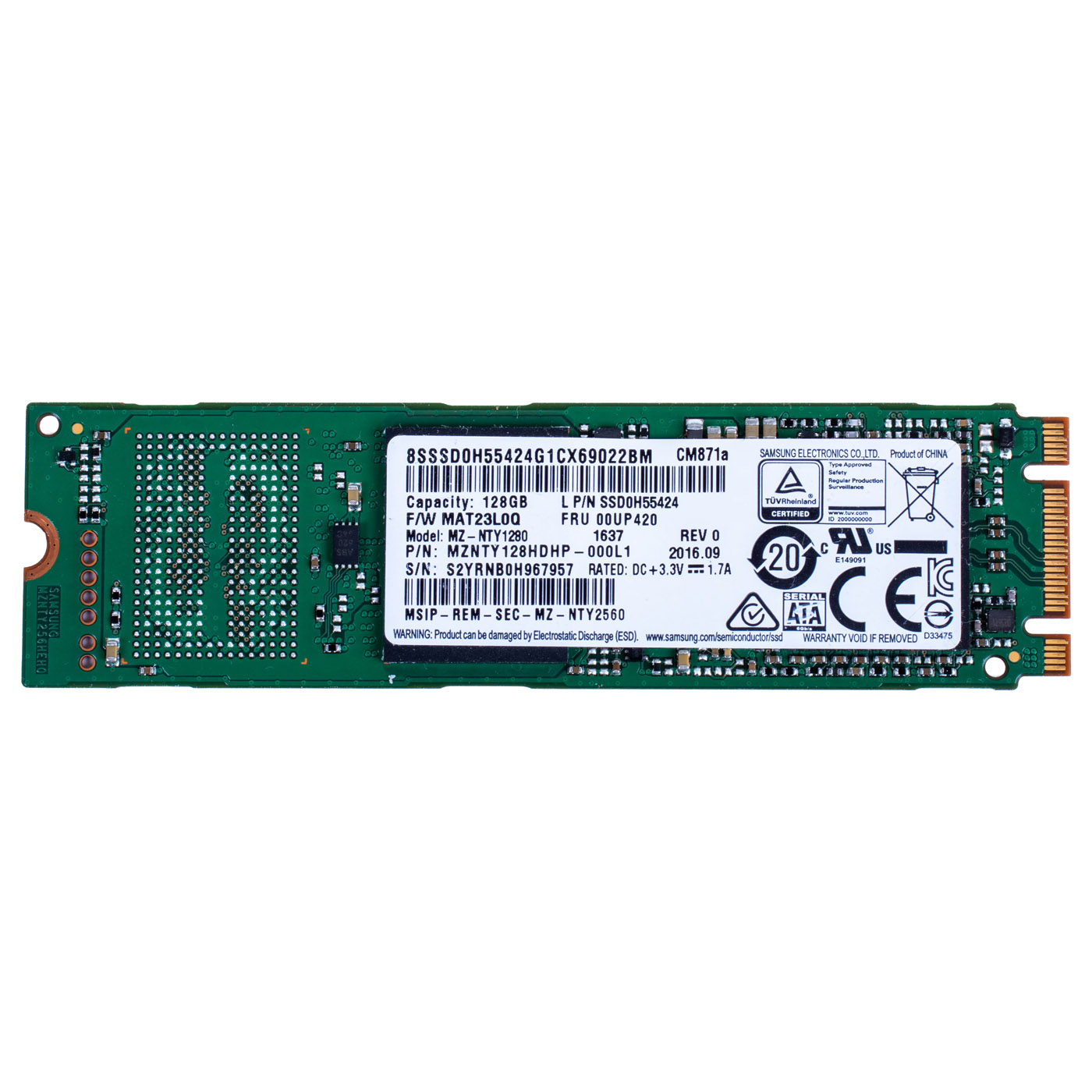 Samsung 128 GB SATA III M.2 2280 SSD Hard Drive | 00UP420