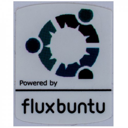 Powered by Fluxbuntu sticker 19 x 24 mm