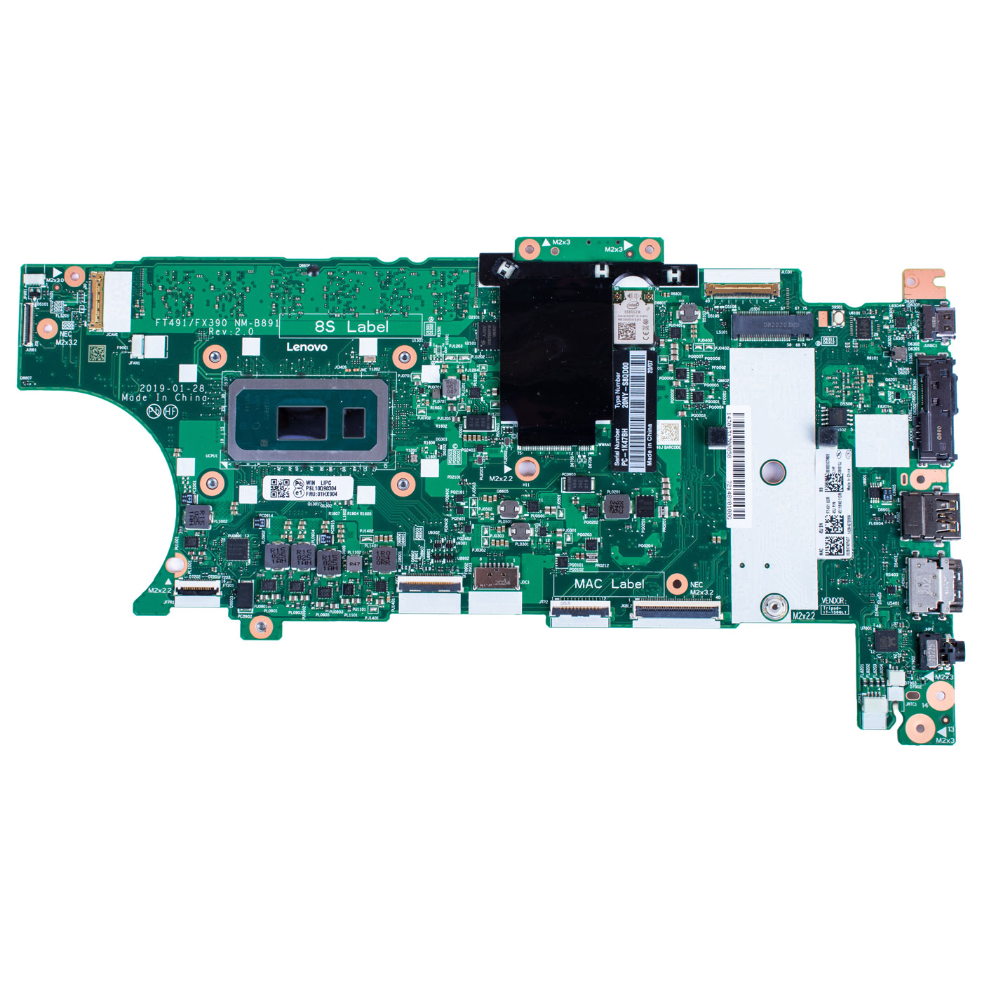 Motherboard processor Lenovo ThinkPad T490s X390 i5 8265U